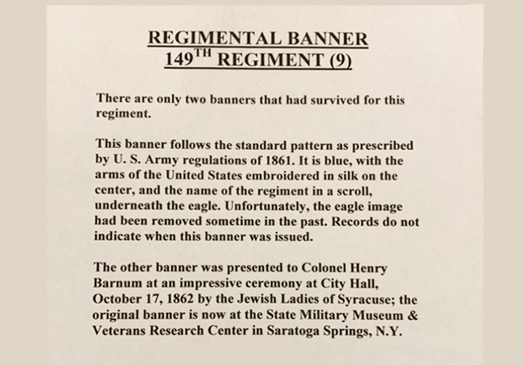 Regimental Banner 149th Regiment Description