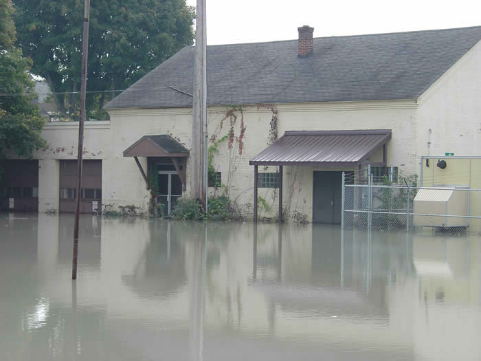 Flooded building