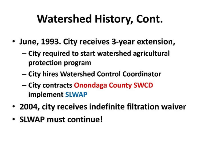 Watershed History