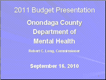 Mental Health Budget 1