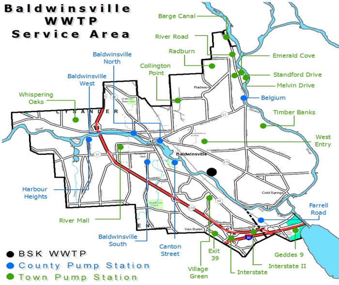 Baldwinsville WWTP Service Area Map