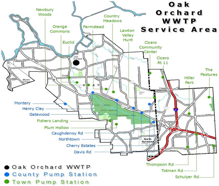Oak Orchard WWTP Service Area Map